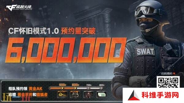 CF穿越火线怀旧模式预约人数突破600万！海量福利等你来！