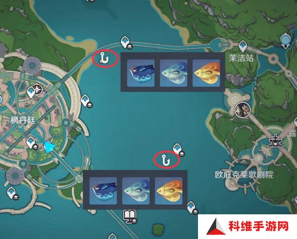 原神灰河渡手钓鱼地点分布图 灰河渡手精炼材料钓鱼点位攻略[多图]图片6